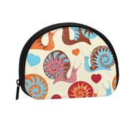 Mini porte-monnaie à fermeture éclair en forme d'escargot mignon, petit organisateur de voyage avec impression intégrale, tissu polyester durable, pochette compacte pour pièces de monnaie, clés