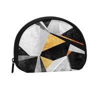 Mini porte-monnaie à fermeture éclair en marbre noir, petit organisateur de voyage avec impression intégrale, tissu polyester durable, pochette compacte pour pièces de monnaie, clés