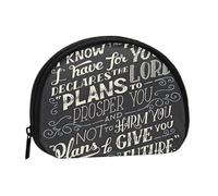 Mini porte-monnaie à fermeture éclair « I Know The Plans Have You Declares Lord », petit organisateur de voyage avec imprimé intégral, tissu polyester durable, pochette compacte pour pièces de monnaie