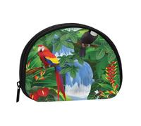 Mini porte-monnaie à fermeture éclair, petit organiseur de voyage avec impression intégrale, tissu polyester durable, pochette compacte pour pièces de monnaie, clés