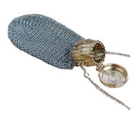 Mini porte-monnaie antique - Double maille - Porte-monnaie britannique vintage pour collectionneurs - Pochette compacte en métal de 10 x 7,8 cm - Doré/argenté/cuivre (boîtes (or clair)