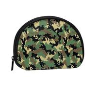 Mini porte-monnaie avec fermeture éclair et imprimé flamants roses sur blanc pour femme, camouflage vert, One Size, Pochette à monnaie