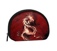 Mini porte-monnaie avec fermeture éclair pour femme avec imprimé camouflage jaune et vert, Dragon rouge sang, One Size, Pochette à monnaie