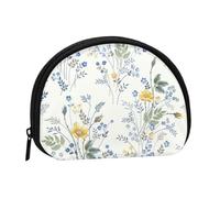 Mini porte-monnaie avec fermeture éclair pour femme avec imprimé camouflage jaune et vert, Roses bleues à motif floral, One Size, Pochette à monnaie