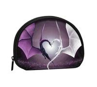 Mini porte-monnaie avec fermeture éclair pour femme avec imprimé violet, Dragons violets et écrits, One Size, Pochette à monnaie