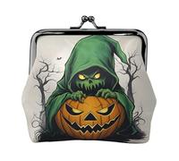 Mini porte-monnaie avec imprimé fantôme vert citrouille d'Halloween 1 imprimé pratique pour femme (11,5 x 10,5 cm) exquis, noir, One Size