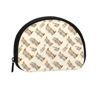 Mini porte-monnaie classique imprimé musique trompette - Mini porte-monnaie pour femme, joli petit porte-monnaie pochette pour pièces de monnaie