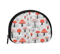 Mini porte-monnaie coloré avec fermeture éclair pour les fans de girafes, Champignons de dessin animé., One Size, Pochette à monnaie