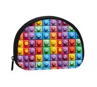 Mini porte-monnaie coloré avec texture de bloc de construction imprimé - Mini porte-monnaie pour femme, joli petit porte-monnaie pochette pour pièces de monnaie