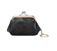 Mini Porte-Monnaie Compact et Mignon avec Fermoir à Baiser for Femme, Petit Portefeuille en Cuir PU(Black)