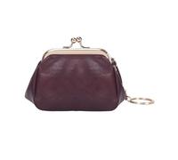 Mini Porte-Monnaie Compact et Mignon avec Fermoir à Baiser for Femme, Petit Portefeuille en Cuir PU(Purple)