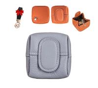 Mini Porte-Monnaie de Couleur Unie, Mini Portefeuille Tendance pour Femme, Mini Porte-Monnaie en Cuir véritable, boîte à Bijoux pour Femme (Pink Purple,XS)