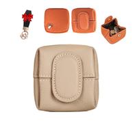 Mini Porte-Monnaie de Couleur Unie, Mini Portefeuille Tendance pour Femme, Mini Porte-Monnaie en Cuir véritable, boîte à Bijoux pour Femme (Apricot,XS)