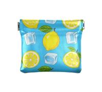 Mini porte-monnaie d'été en forme de bloc de glace au citron étanche avec fermoir pour homme et femme, bloc de glace au citron d'été, 1 size