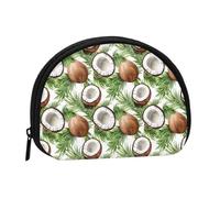 Mini porte-monnaie d'été imprimé noix de coco pour femme, joli petit porte-monnaie