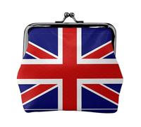 Mini porte-monnaie élégant en cuir avec imprimé drapeau anglais pour femme
