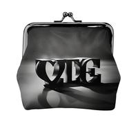 Mini porte-monnaie élégant en cuir avec imprimé police d'amour pour femme