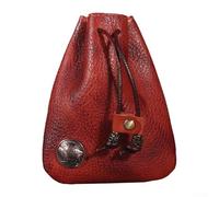 Mini porte-monnaie en cuir avec porte-clés, parfait pour transporter de petits objets au quotidien, Rouge