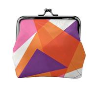 Mini porte-monnaie en cuir avec verrou en forme de triangle coloré pour femme | Cuir synthétique de qualité supérieure. Kiss Lock. Taille compacte.