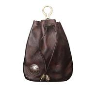 Mini porte-monnaie en cuir fait à la main | Design élégant rétro, fermeture à cordon en cuir véritable durable, organiseur compact et léger, IDE, Marron, Consulte la descripción, Voir description