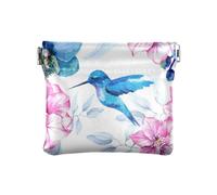 Mini porte-monnaie en cuir imperméable pour femme et fille Motif orchidée martin-pêcheur fleur, multicolore, 1 size, Moderne/ajusté