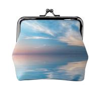 Mini porte-monnaie en cuir pour femme avec imprimé paysage marin paisible pour un usage quotidien et cadeaux 1 pièce