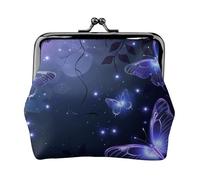 Mini porte-monnaie en cuir synthétique avec motif papillon de nuit pour femme avec verrou à baiser, Noir , Taille unique, Moderne