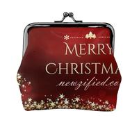 Mini porte-monnaie en cuir synthétique imprimé tournesols et citrouilles pour femme avec verrou à baiser, Merry Christmas, One Size, Pochette à monnaie