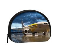 Mini porte-monnaie en forme d'avion dans la lumière du soir - Portefeuille compact zippé pour pièces de monnaie, clés et petits objets