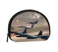 Mini porte-monnaie en forme d'avion de guerre - Portefeuille compact zippé pour pièces de monnaie, clés et petits objets