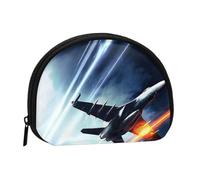 Mini porte-monnaie en forme d'avion - Portefeuille compact zippé pour pièces de monnaie, clés et petits objets