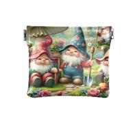 Mini porte-monnaie en matériau recyclé pour femme Motif bonhomme de neige Bleu 10,9 x 9,4 cm, Nains de champignons verts, one size, Nains de champignons verts