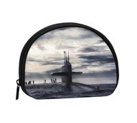 Mini porte-monnaie géant en forme de bateau nucléaire - Portefeuille compact zippé pour pièces de monnaie, clés et petits objets