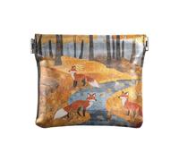 Mini porte-monnaie gris loup - Petit sac à monnaie décontracté pour un usage quotidien, Ruisseau des renards d'automne, one size, Ruisseau des renards d'automne