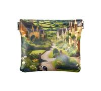 Mini porte-monnaie gris loup - Petit sac à monnaie décontracté pour un usage quotidien, Village rustique 1, one size, Village rustique