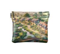 Mini porte-monnaie gris loup - Petit sac à monnaie décontracté pour un usage quotidien, Village rustique 2, one size, Village rustique