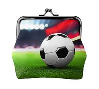 Mini porte-monnaie imprimé ballon de football pour femme, petit porte-monnaie pour carte de crédit, carte d'identité, clé, noir, One Size, Vintage