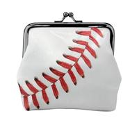 Mini porte-monnaie imprimé camouflage jaune et vert pour femme en cuir synthétique avec verrou à baiser, Baseball Lace Close Up, One Size, Pochette à monnaie