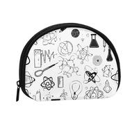 Mini porte-monnaie imprimé chimie avec fermeture éclair - Petit portefeuille pour homme et femme - Organiseur compact pour argent de voyage, Noir , Taille unique