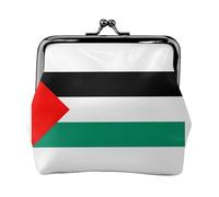 Mini porte-monnaie imprimé drapeau de la Palestine pour femme, petit porte-monnaie pour carte de crédit, carte d'identité, clé, noir, One Size, Vintage