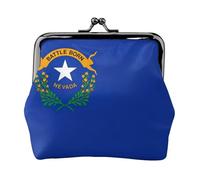 Mini porte-monnaie imprimé drapeau de l'État du Nevada pour femme, petit porte-monnaie pour carte de crédit, carte d'identité, clé, noir, One Size, Vintage