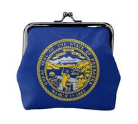 Mini porte-monnaie imprimé drapeau du Nebraska pour femme, petit porte-monnaie pour carte de crédit, carte d'identité, clé, noir, One Size, Vintage
