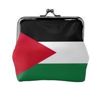 Mini porte-monnaie imprimé drapeau palestinien pour femme, petit porte-monnaie pour carte de crédit, carte d'identité, clé, noir, One Size, Vintage