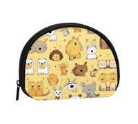 Mini porte-monnaie imprimé furet poilu avec fermeture éclair - Petit portefeuille pour homme et femme - Organiseur de voyage compact, Noir , Taille unique