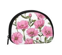 Mini porte-monnaie imprimé pivoine jardin pour femmes filles personnalité, petite pochette de rangement coquille, pochette, portefeuilles, taille unique, décontracté, Noir , Taille unique