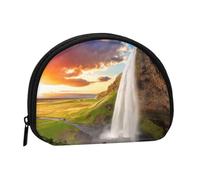 Mini porte-monnaie Islande avec fermeture éclair pour pièces de monnaie, clés et petits objets