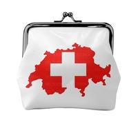 Mini porte-monnaie pour femme avec carte de crédit et carte d'identité avec drapeau suisse, noir, One Size, Vintage