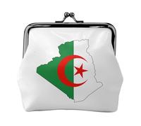 Mini porte-monnaie pour femme avec drapeau de l'Algérie - Pour cartes de crédit, carte d'identité et clés, noir, One Size, Vintage