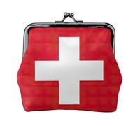 Mini porte-monnaie pour femme avec imprimé drapeau suisse pour carte de crédit, carte d'identité, clé, noir, One Size, Vintage