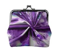 Mini porte-monnaie pour femme avec imprimé floral violet tie-dye pour carte de crédit, carte d'identité et clés, noir, One Size, Vintage